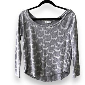 Stem Top Womens Medium Waffle Knit Gray White Alpacas